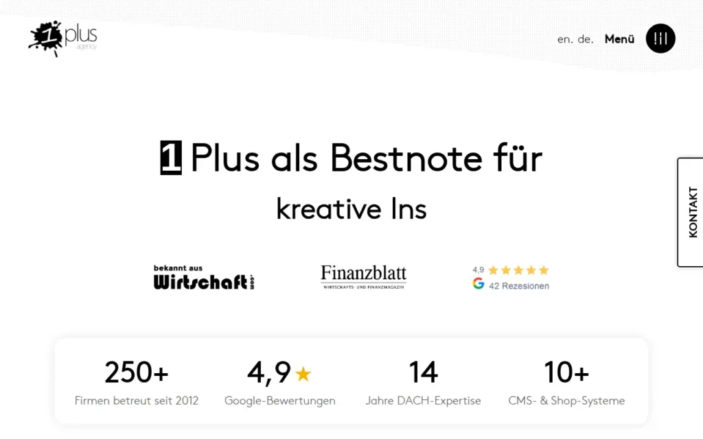 Startseite von 1Plus Agency GmbH