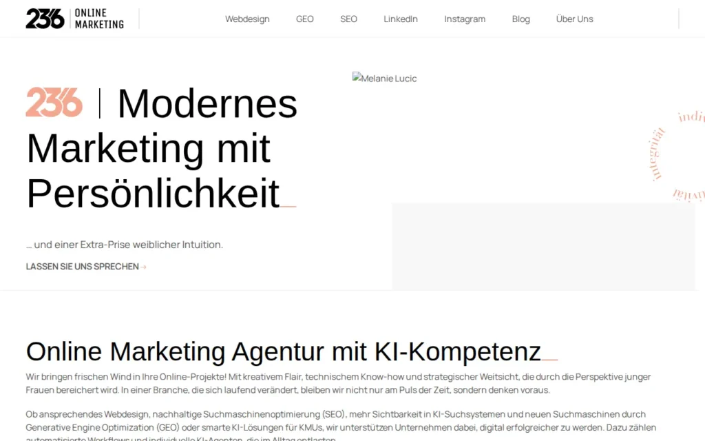 Startseite von 23/6 Online Marketing