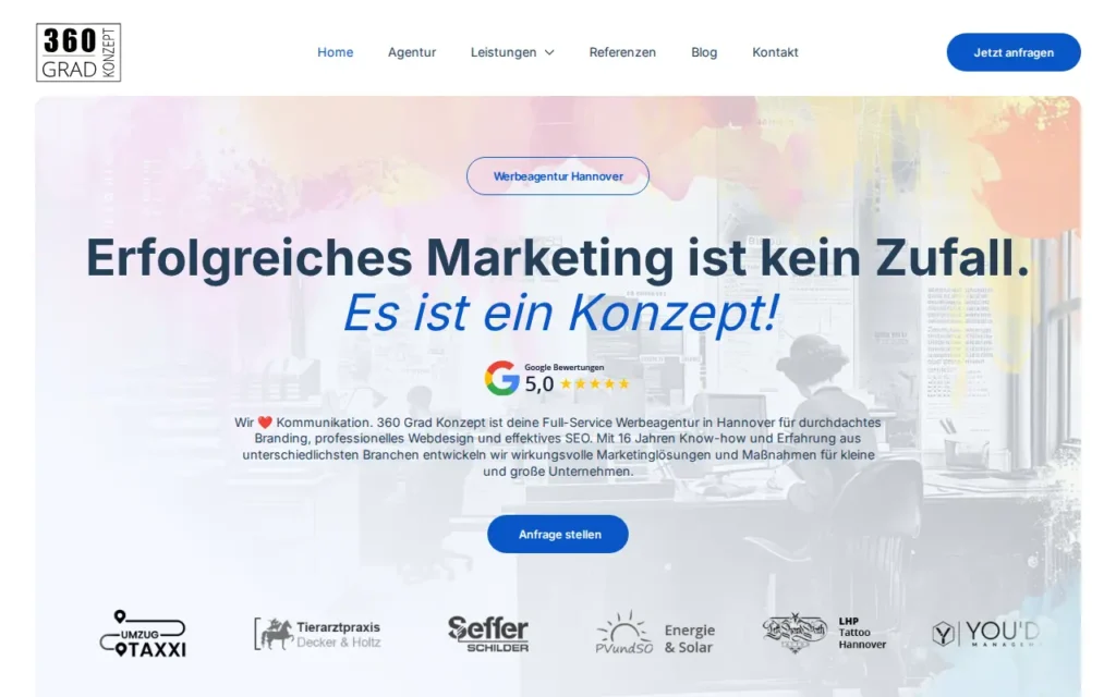 Startseite von 360 Grad Konzept OHG