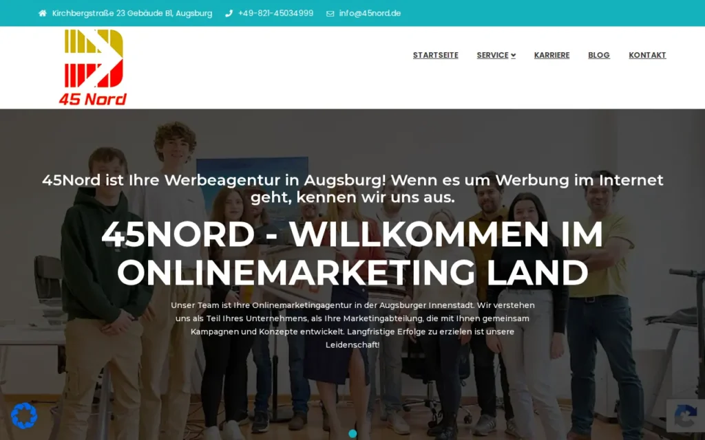 Startseite von 45Nord – Agentur für Onlinemarketing