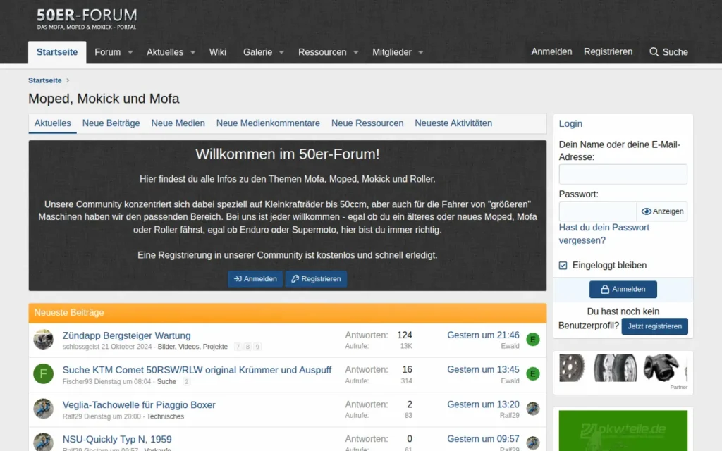 Startseite von 50er-Forum