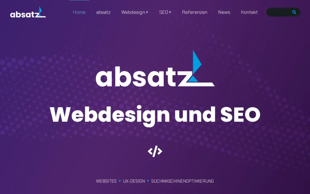 Startseite von absatz Webdesign & SEO