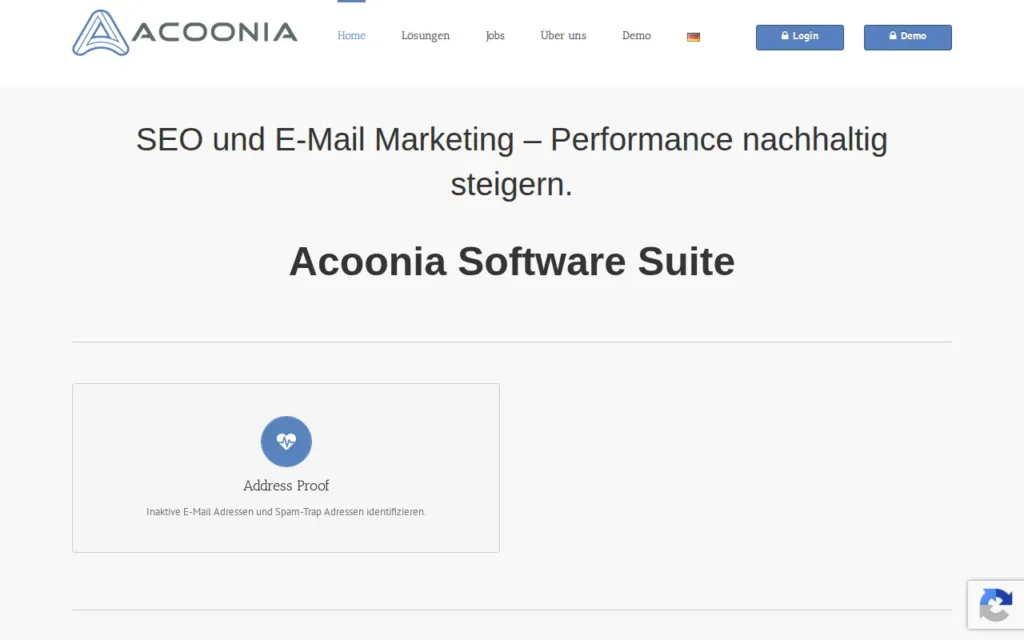 Startseite von Acoonia GmbH