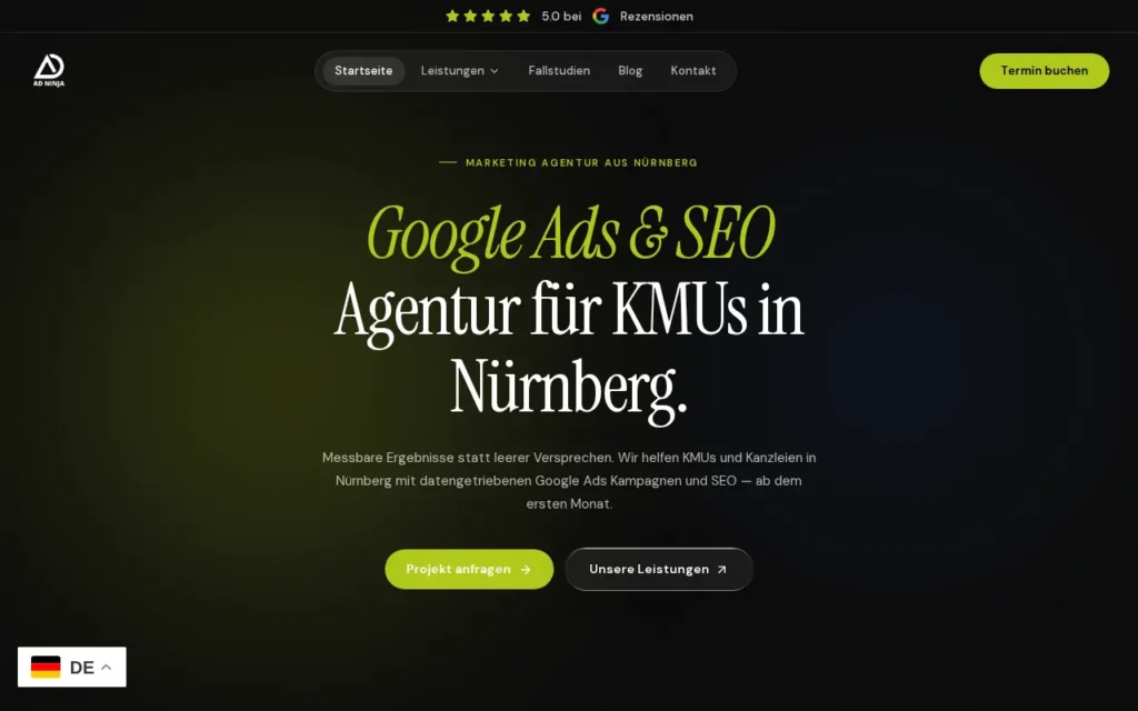 Startseite von Ad Ninja