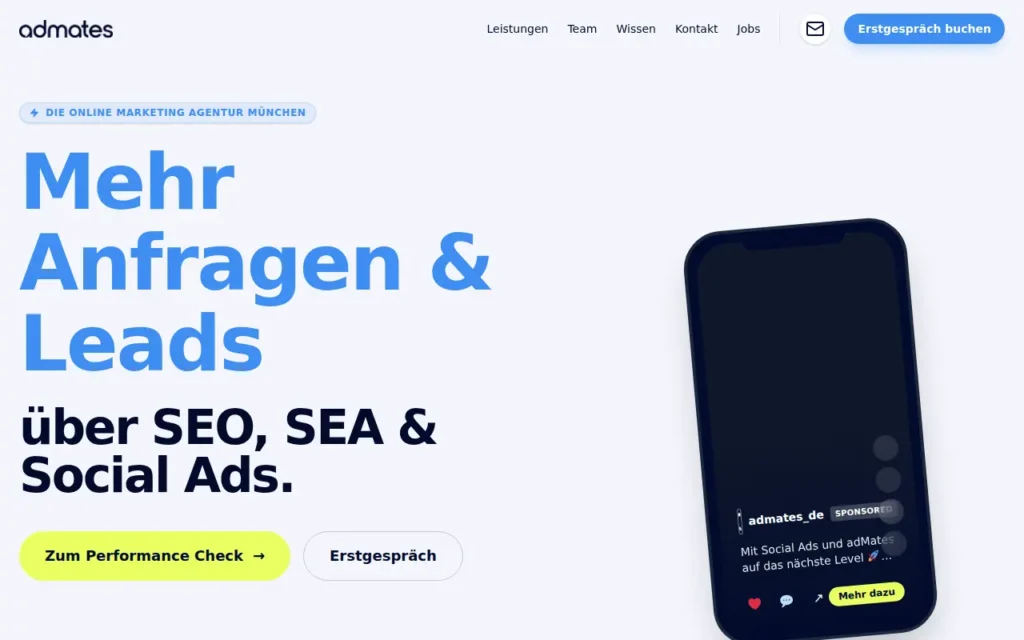 Startseite von adMates GmbH