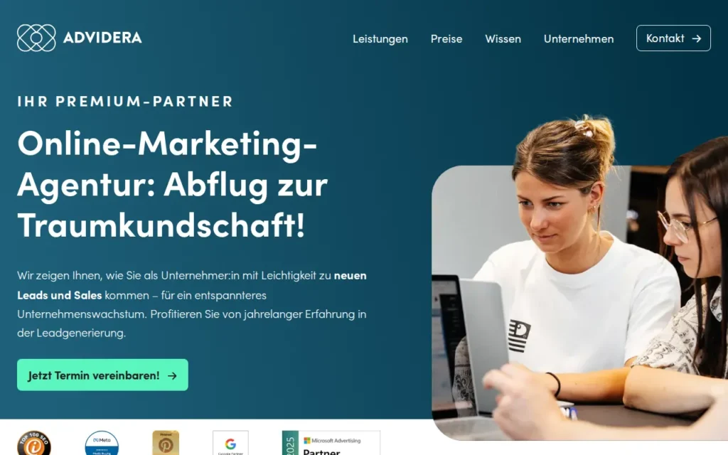 Startseite von ADVIDERA GmbH