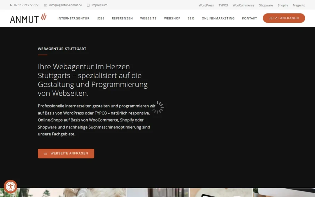 Startseite von Agentur Anmut
