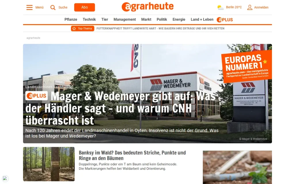 Startseite von agrarheute