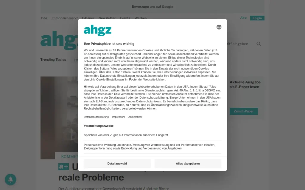 Startseite von ahgz – Allgemeine Hotel- und Gastronomie-Zeitung