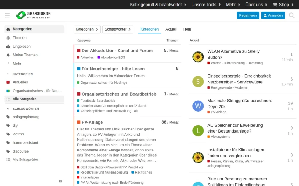 Startseite von Akkudoktor Forum