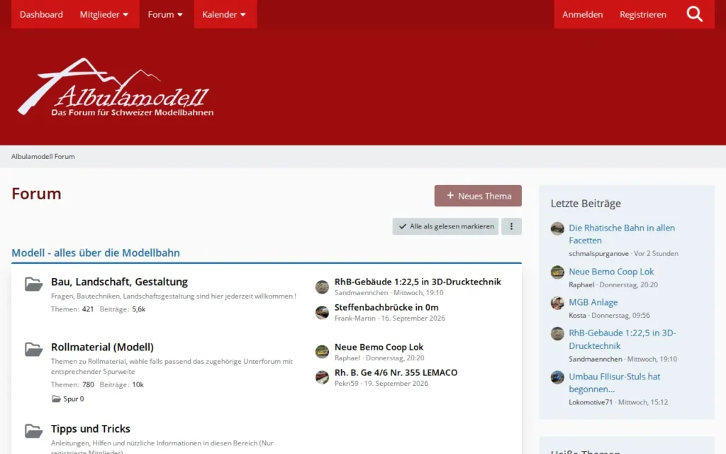 Startseite von Albulamodell Forum (modell-bahn.ch)