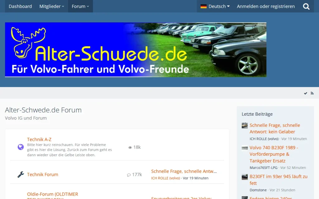 Startseite von Alter-Schwede.de Volvo-Forum