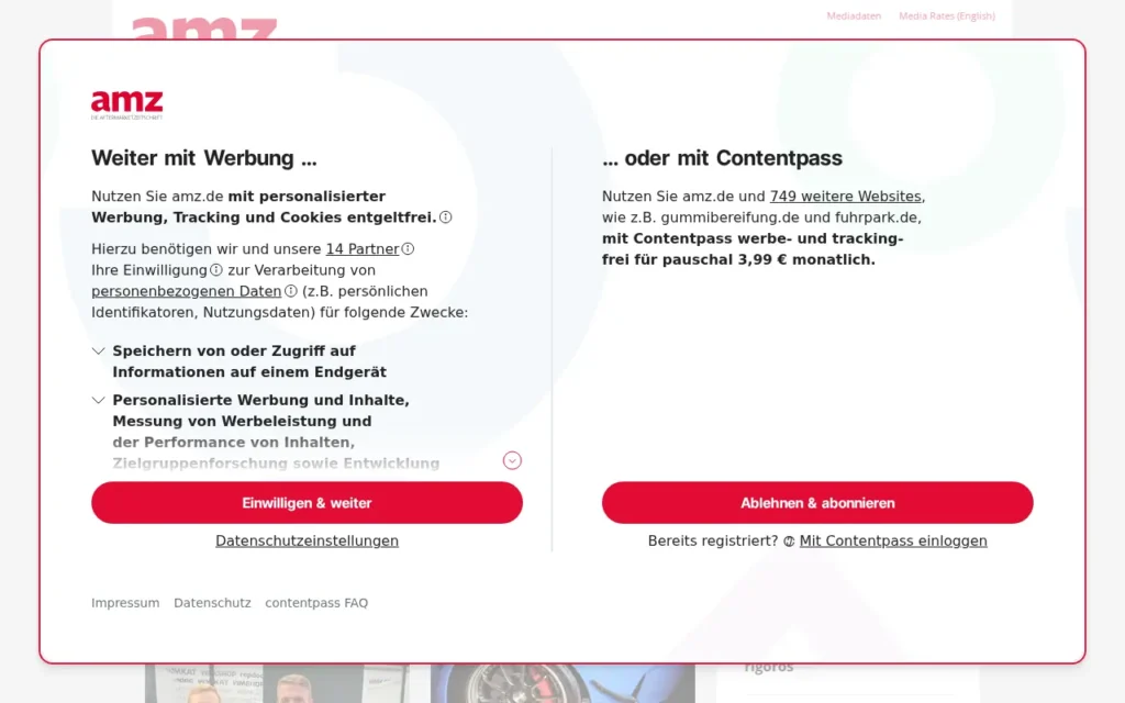 Startseite von amz – Die Aftermarketzeitschrift