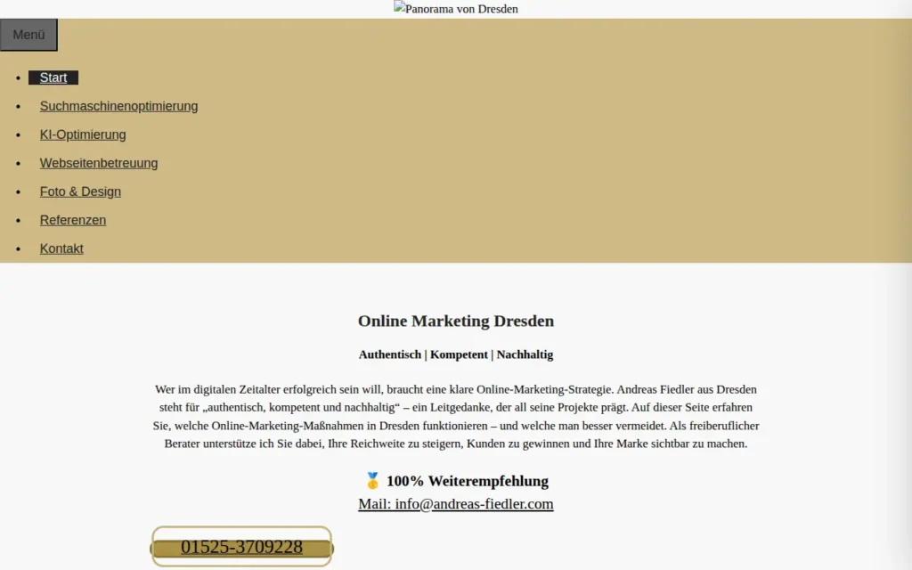 Startseite von Andreas Fiedler Online Marketing Dresden
