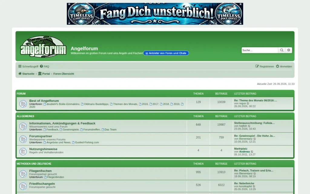 Startseite von Angelforum.at