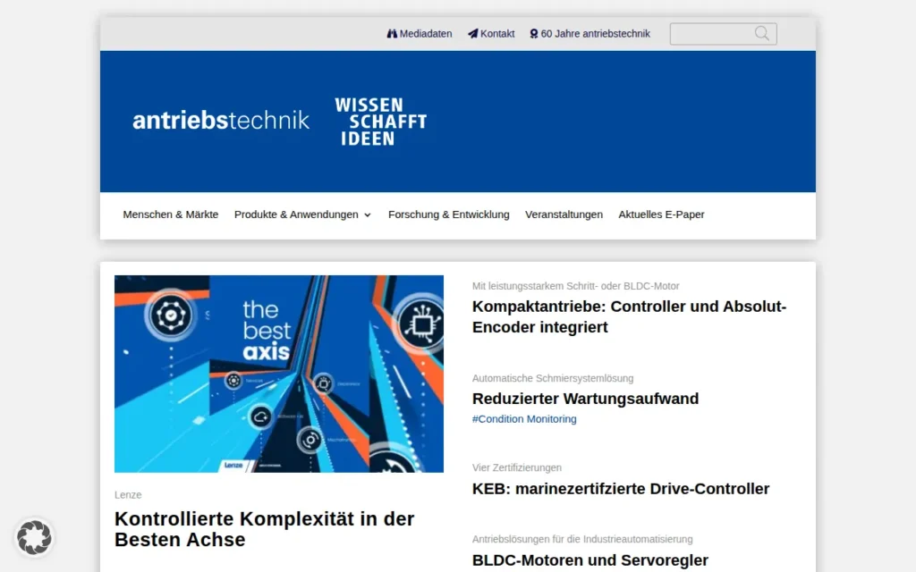 Startseite von antriebstechnik