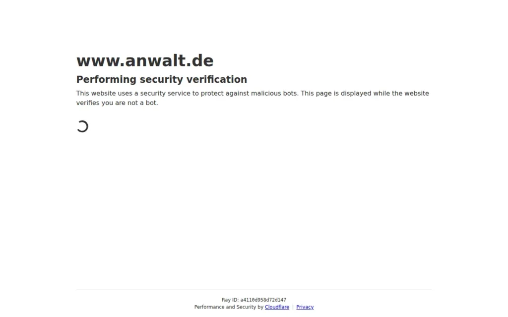 Startseite von anwalt.de