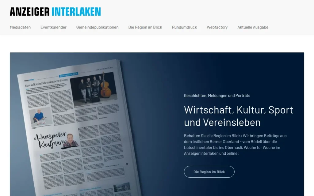 Startseite von Anzeiger Interlaken