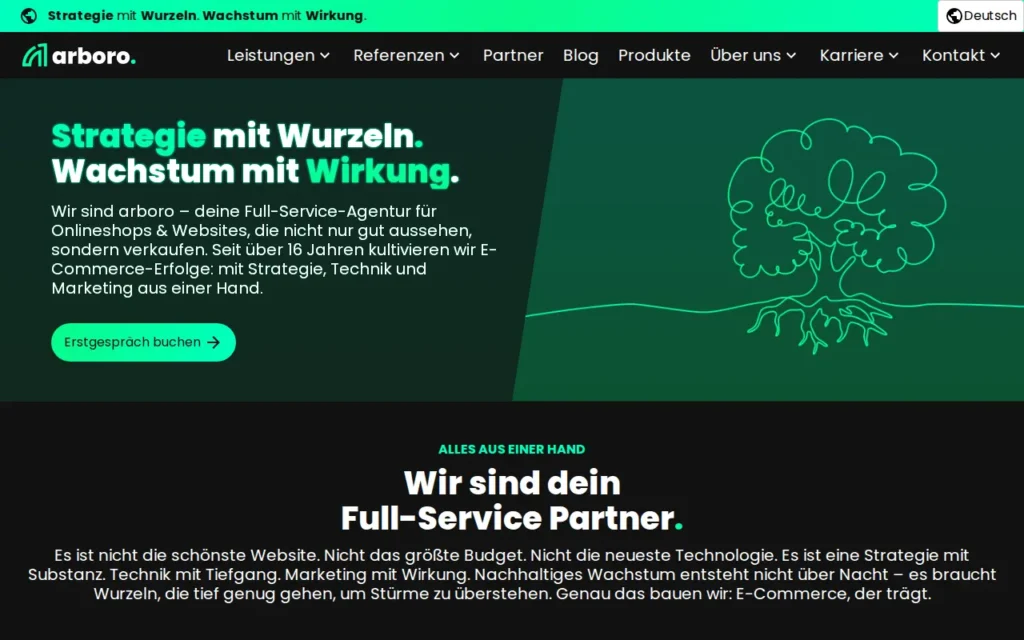 Startseite von arboro GmbH