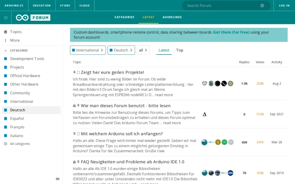 Startseite von Arduino Forum – Deutsch