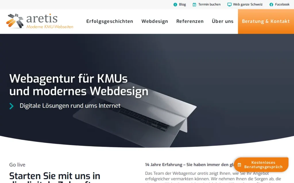 Startseite von aretis (Grether WebSites GmbH)
