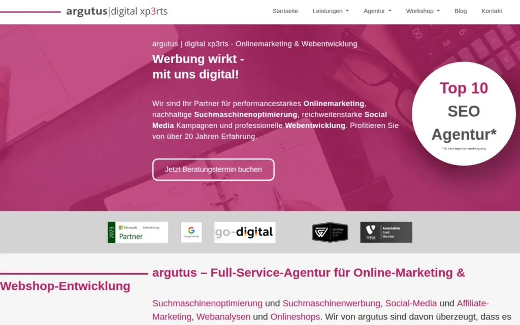 Startseite von argutus | digital xp3rts