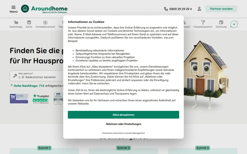 Startseite von Aroundhome