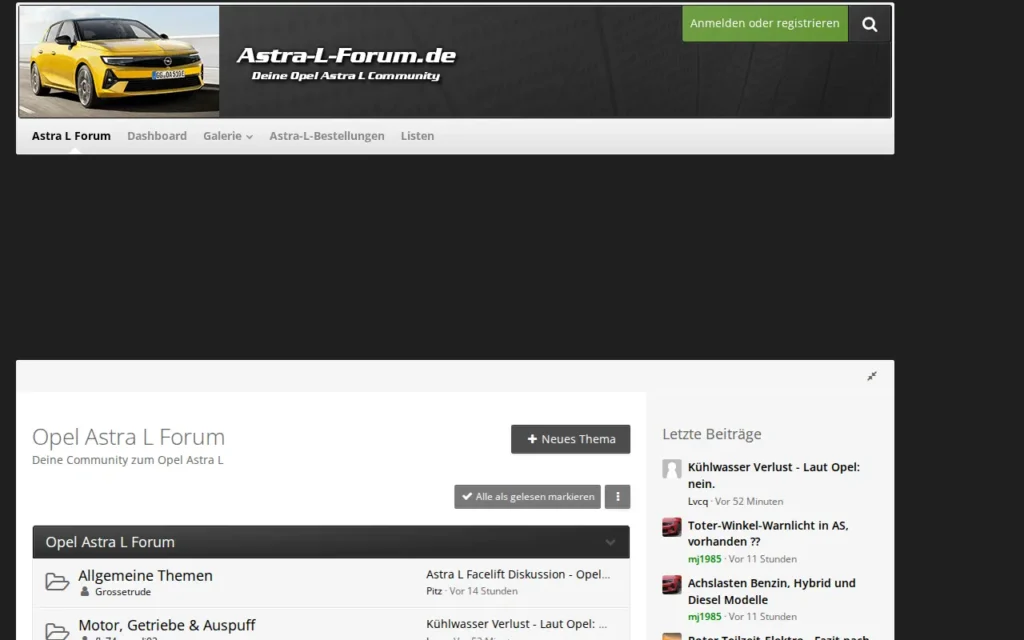 Startseite von Opel Astra L Forum