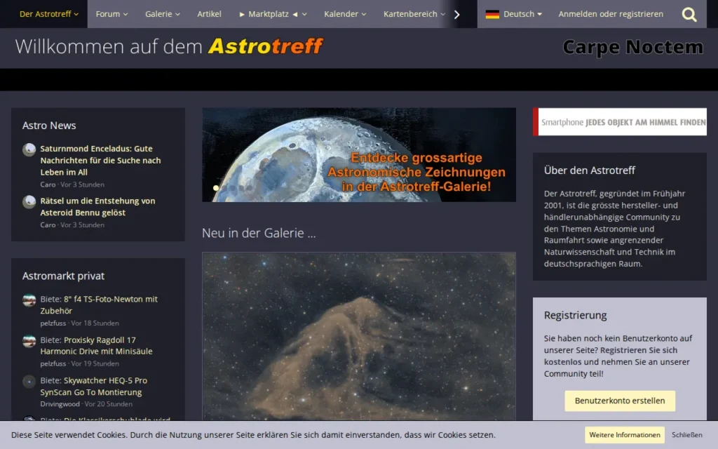 Startseite von Astrotreff