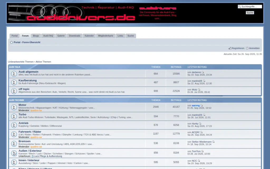 Startseite von audidrivers