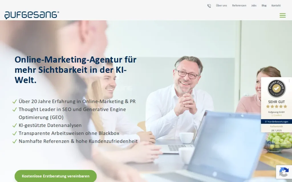Startseite von Aufgesang GmbH