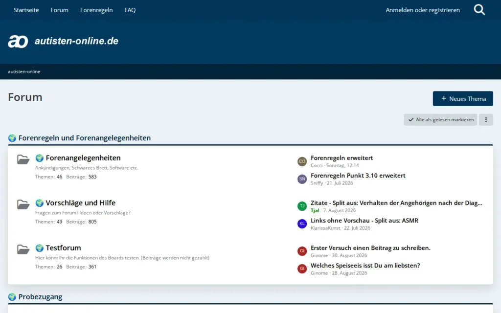 Startseite von autisten-online Forum