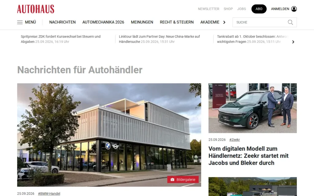 Startseite von AUTOHAUS