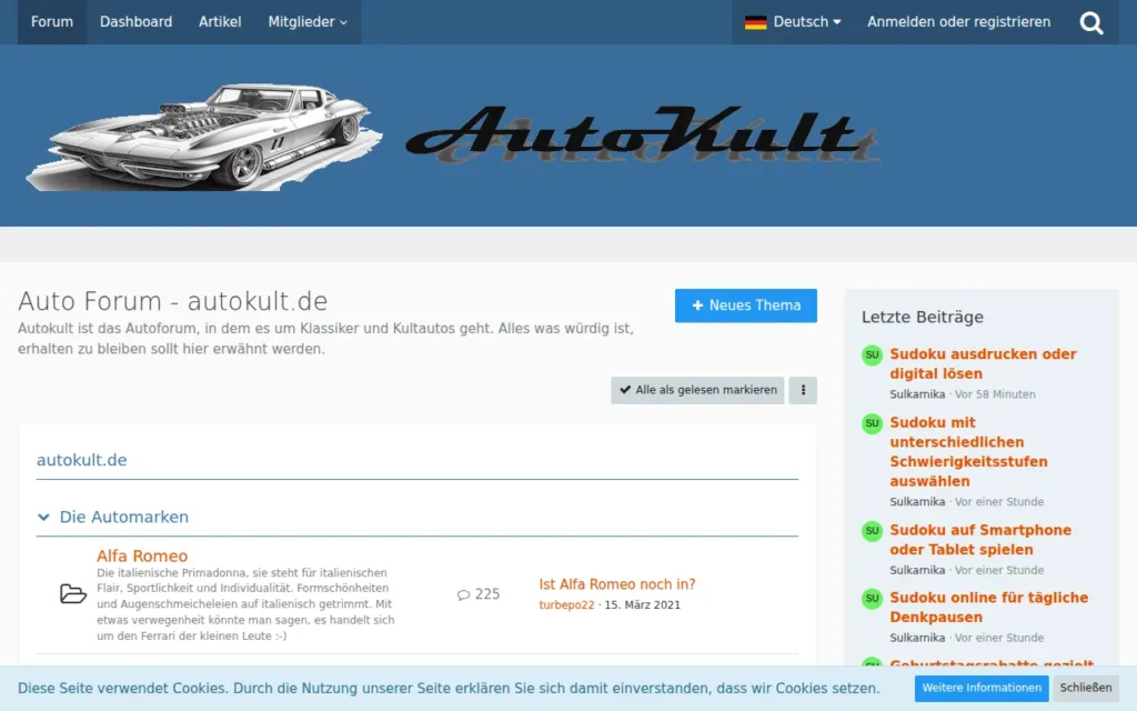Startseite von autokult.de