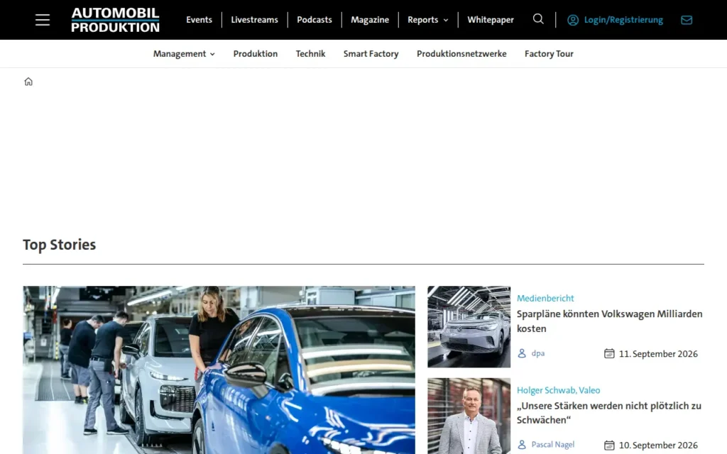 Startseite von AUTOMOBIL PRODUKTION