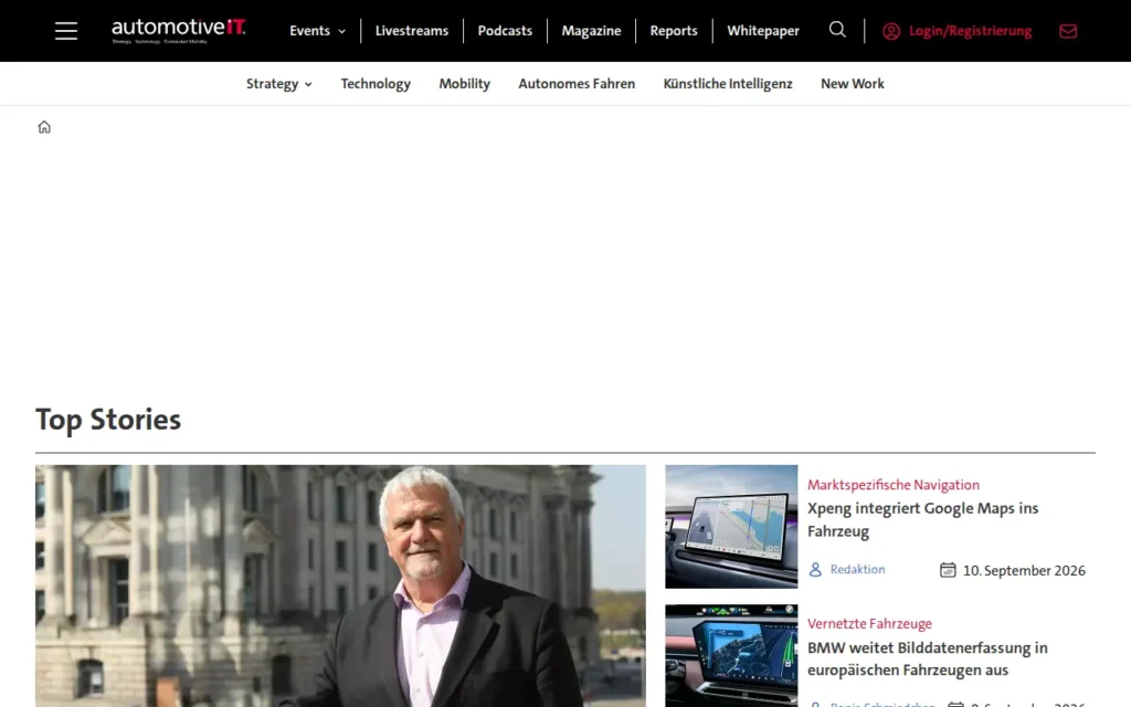 Startseite von automotiveIT