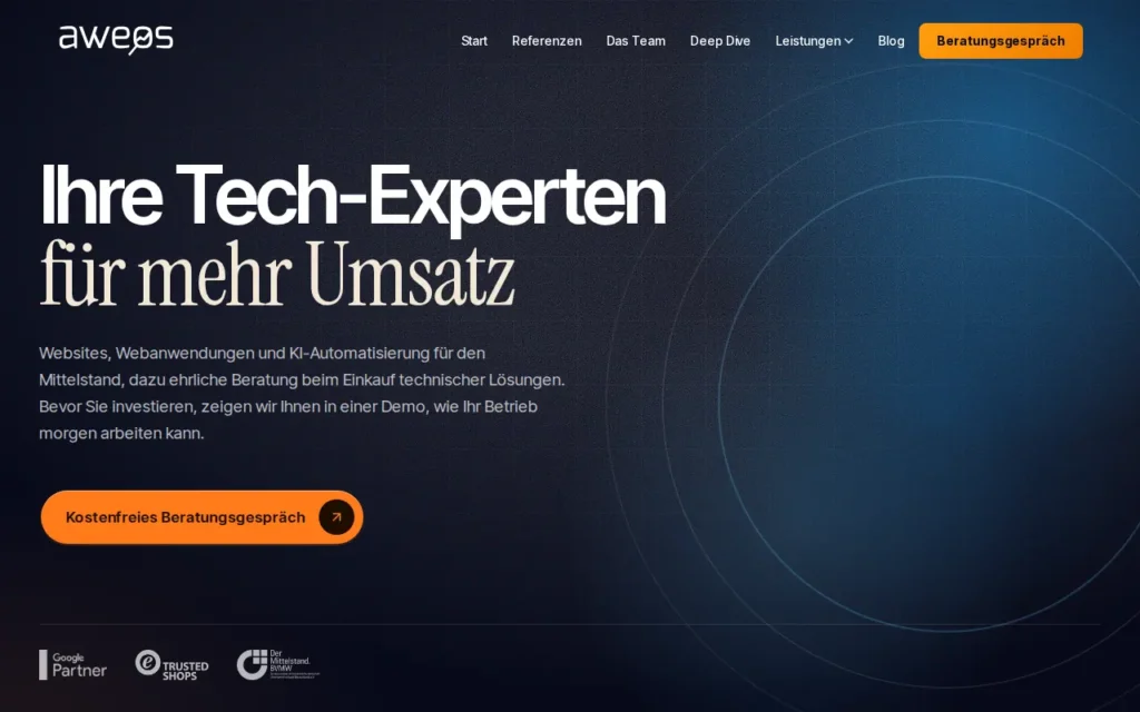 Startseite von AWEOS GmbH