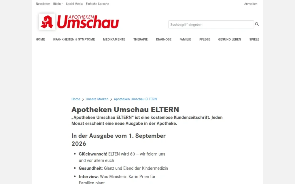 Startseite von Baby und Familie