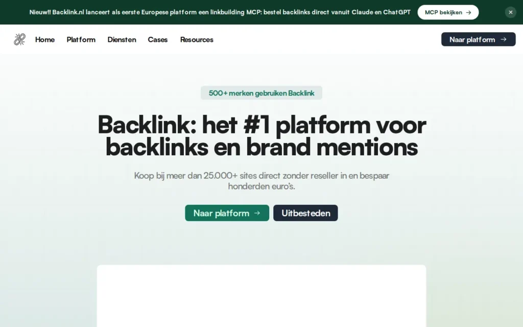 Startseite von Backlink B.V.