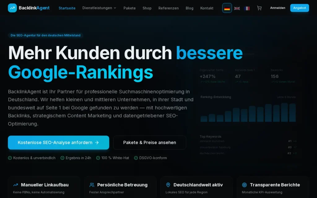 Startseite von BacklinkAgent UG (haftungsbeschränkt)