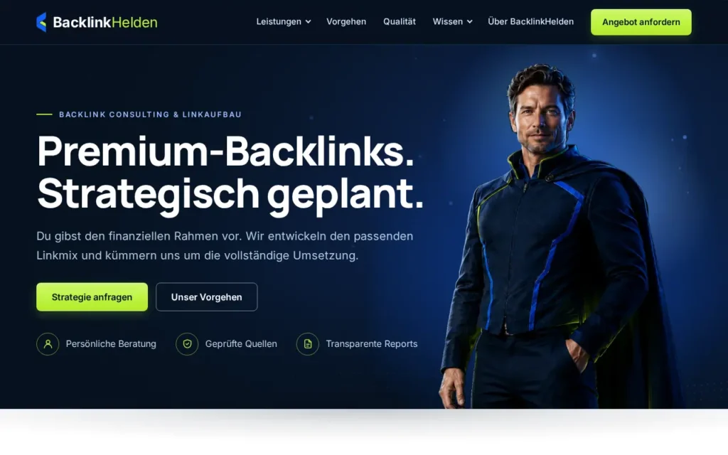 Startseite von BacklinkHelden (Marke der medienplus GmbH)