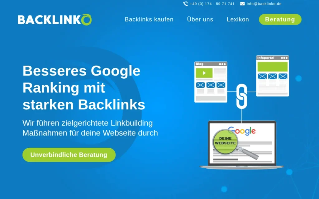 Startseite von Backlinko (IT-Service Ohme)