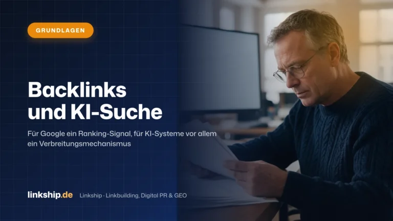 Titelkarte: Backlinks und KI-Suche – Grundlagen, Linkship