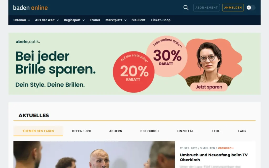 Startseite von Baden Online (bo.de)