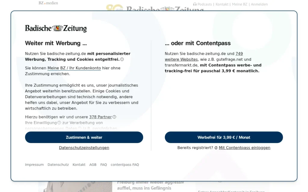Startseite von Badische Zeitung (badische-zeitung.de)