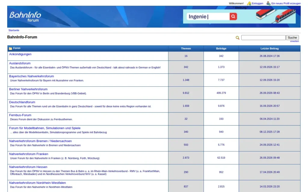 Startseite von BahnInfo-Forum