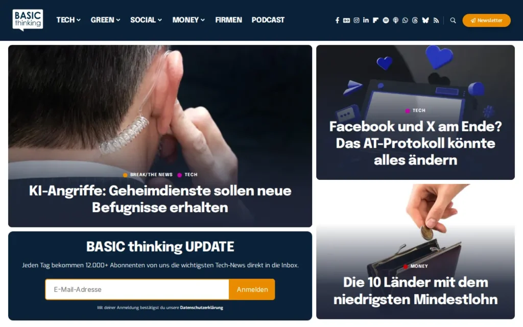 Startseite von BASIC thinking