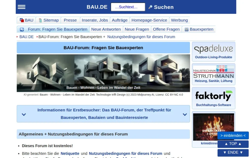 Startseite von BAU-Forum (BAU.DE)