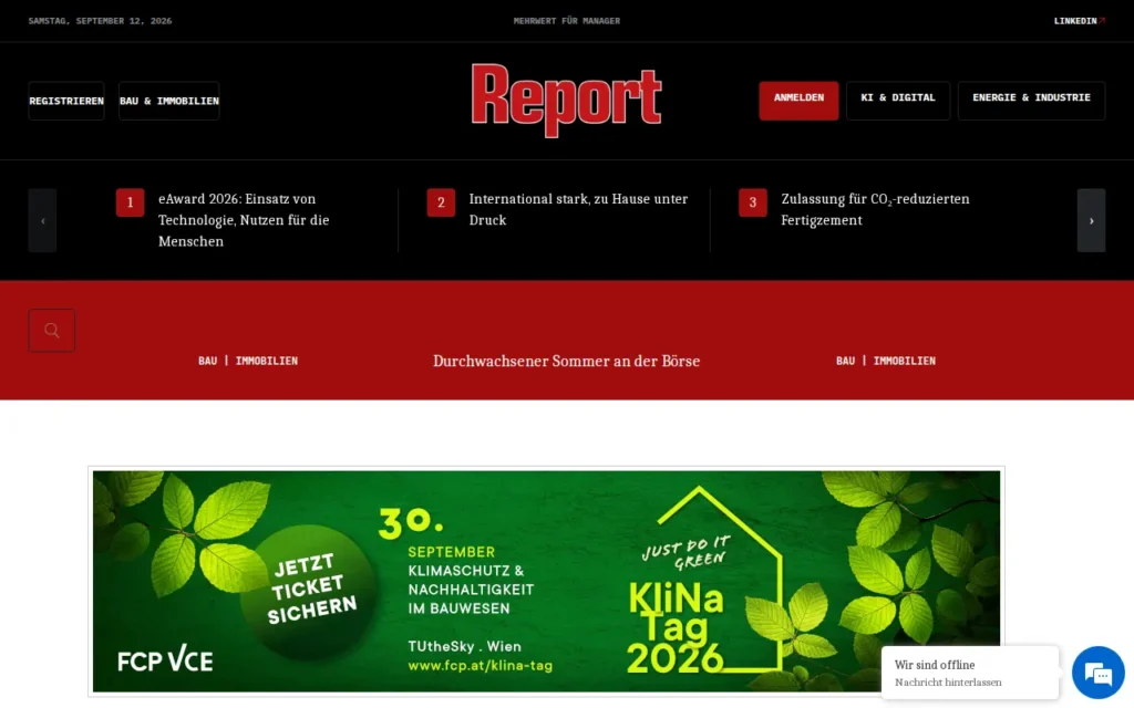 Startseite von Bau & Immobilien Report