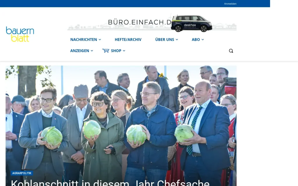 Startseite von Bauernblatt Schleswig-Holstein und Hamburg